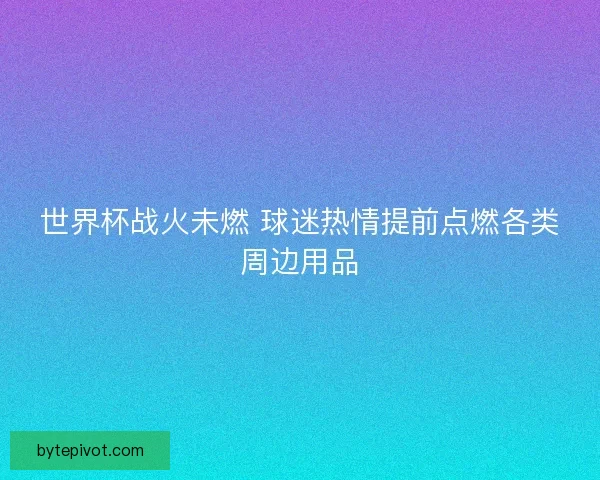 世界杯战火未燃 球迷热情提前点燃各类周边用品
